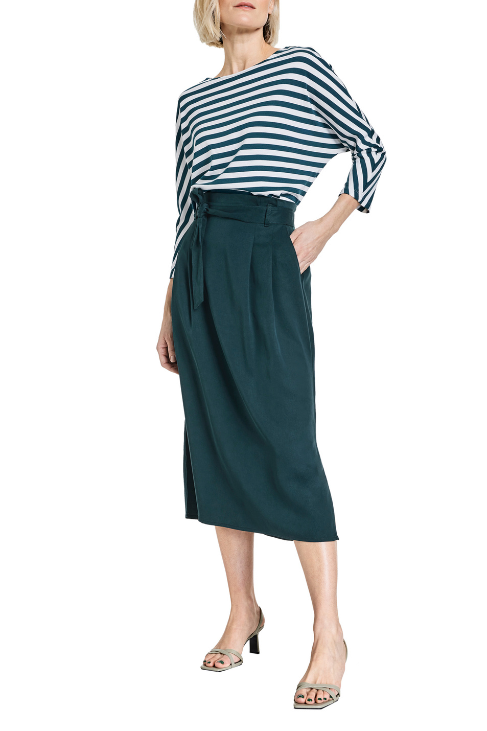 Gerry Weber Однотонная юбка с поясом (цвет ), артикул 610107-66220 | Фото 3