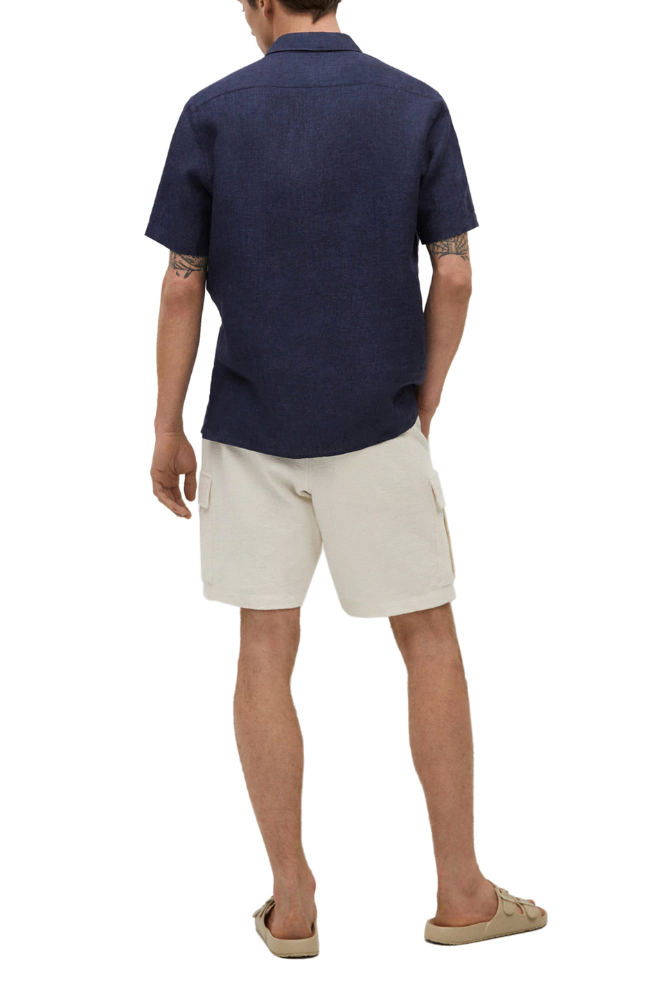Мужской Mango Man Льняная рубашка ANTS с коротким рукавом (цвет ), артикул 87047630 | Фото 3