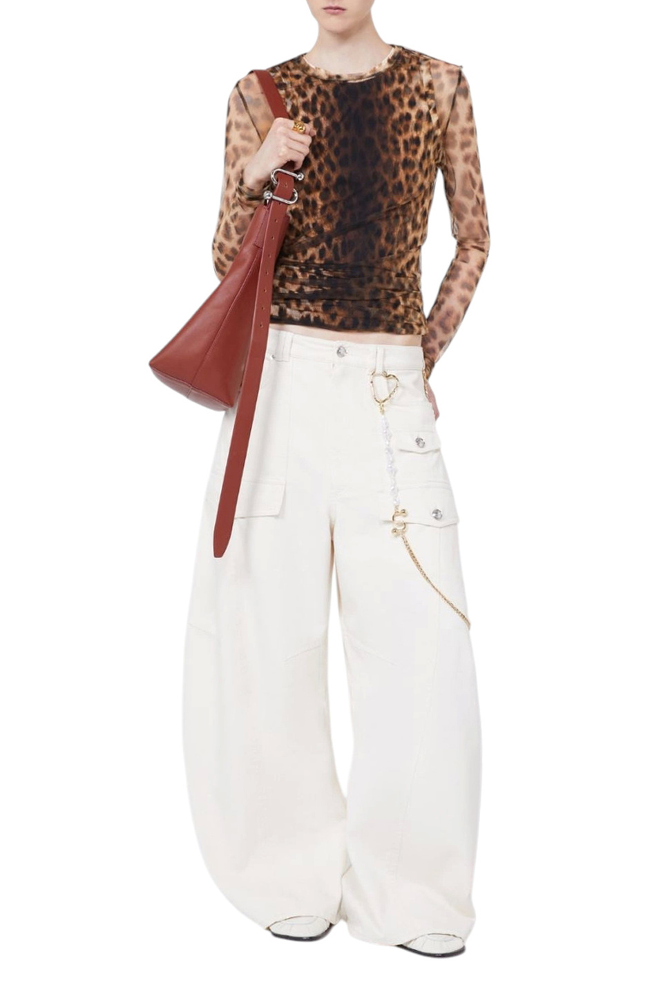 Женский Sportmax Лонгслив ZEBU с леопардовым принтом (цвет ), артикул 2612941072 | Фото 2