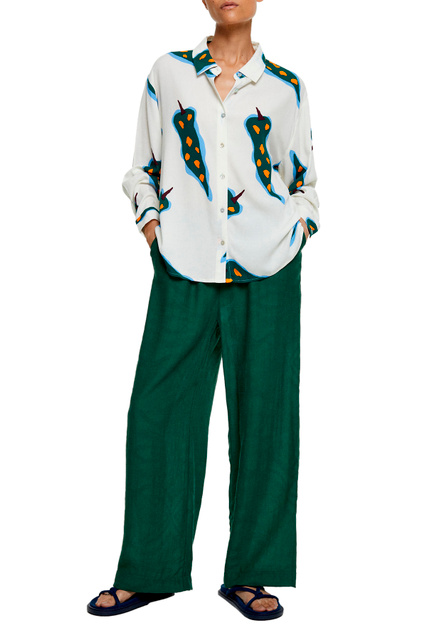 Блузка из вискозы с принтом|Основной цвет:Мультиколор|Артикул:200108 | Фото 2