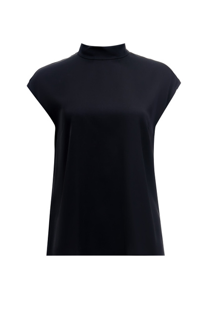 Блузка с застежкой-молнией на спинке|Основной цвет:Черный|Артикул:50483340 | Фото 1