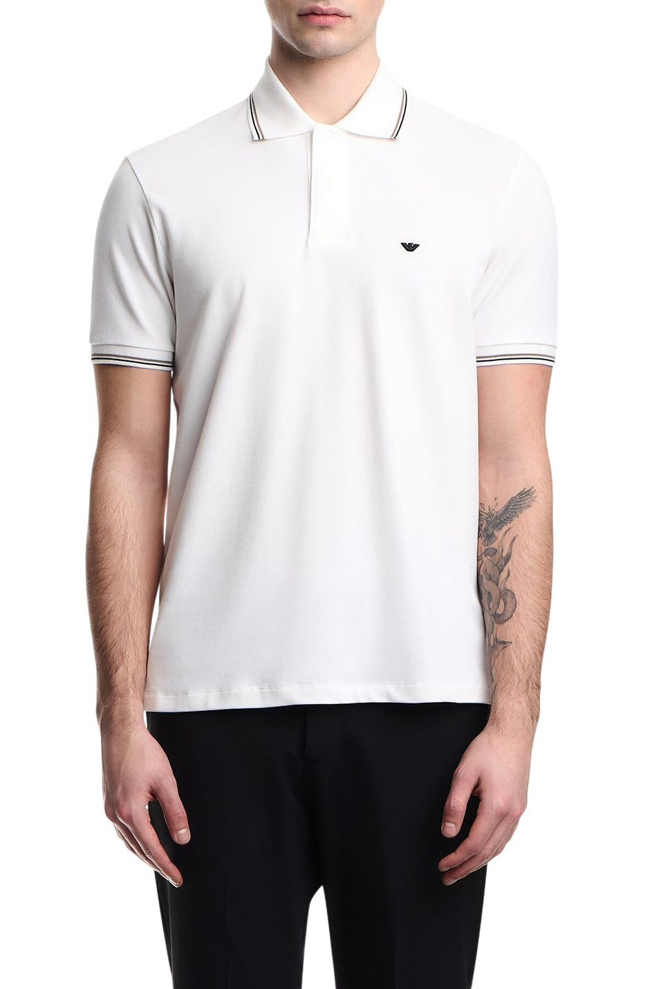 Мужской Emporio Armani Поло из эластичного хлопка (цвет ), артикул EM004606-AF23090 | Фото 4