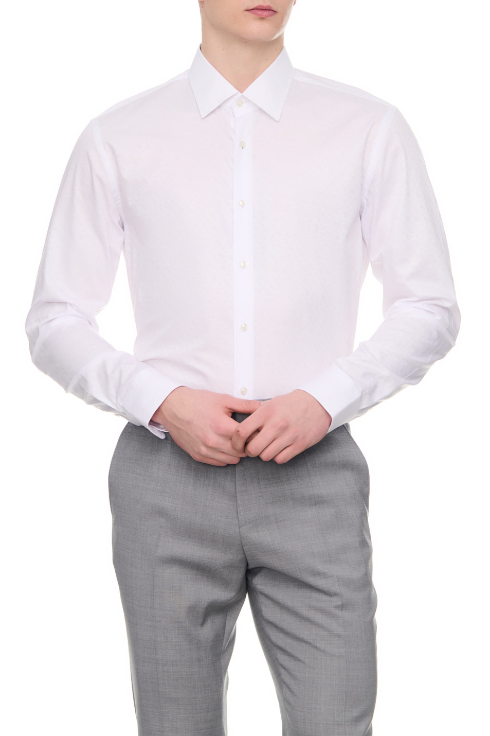 Мужской BOSS Рубашка из натурального хлопка с логотипированным принтом (цвет ), артикул 50473310 | Фото 1