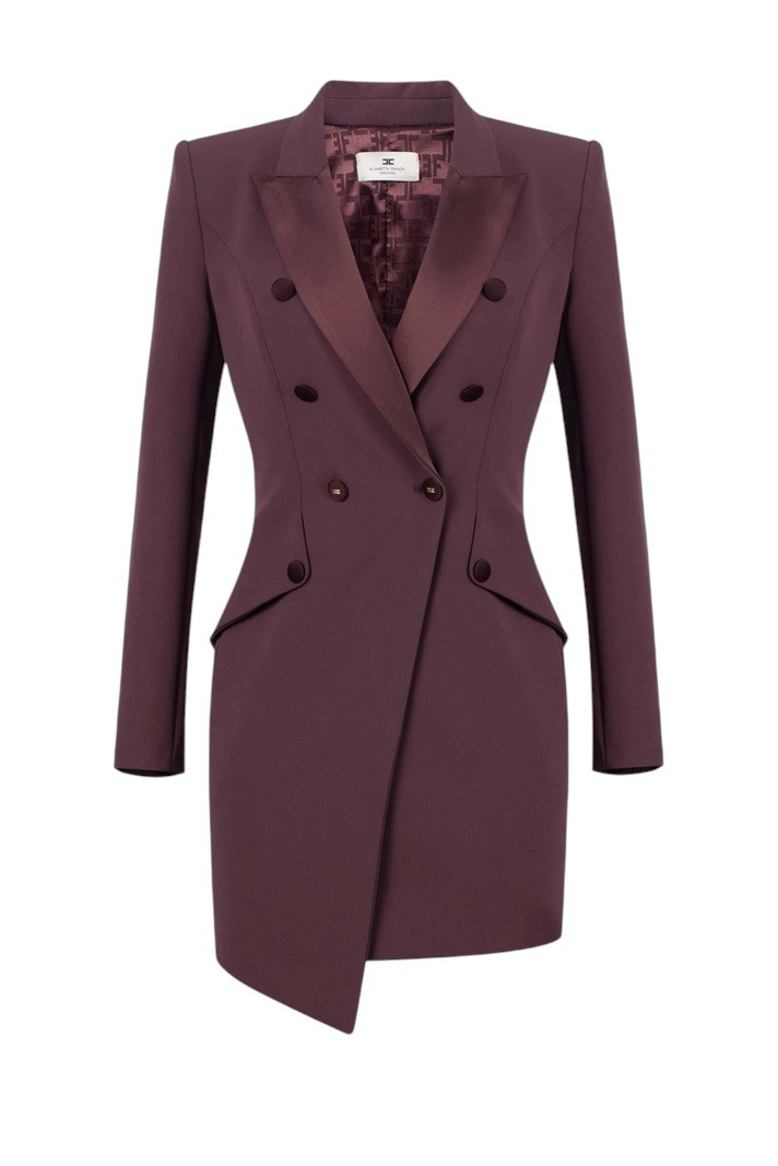 Женский Elisabetta Franchi Платье-пиджак с атласными лацканами (цвет ), артикул AB80356E2 | Фото 1