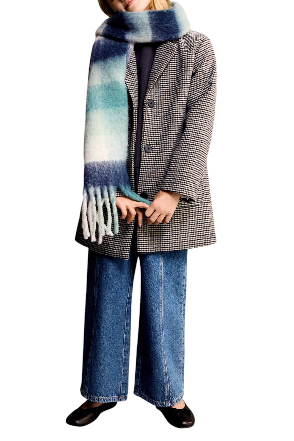 Шарф SEA в полоску|Основной цвет:Зеленый Девочкам Mango Kids Шарф SEA в полоску (цвет ), артикул 77097676 | Фото 2