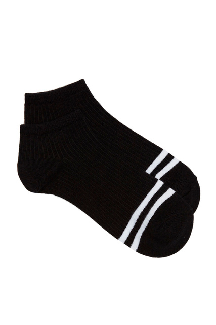 Короткие носки в рубчик|Основной цвет:Черный|Артикул:0654507 | Фото 1