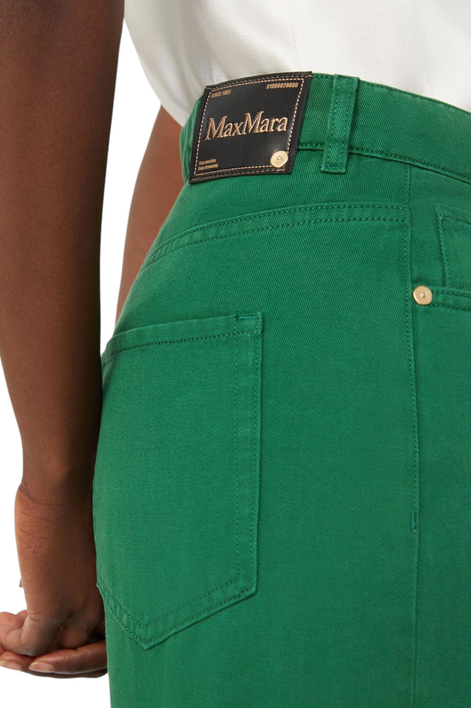 Женский Max Mara Джинсы ONORATA из хлопка и льна (цвет ), артикул 2619131083 | Фото 5