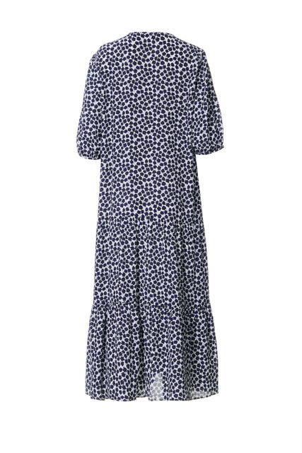 Платье-рубашка DISCO с V-образным вырезом, рукавами 3/4 и рюшами|Основной цвет:Синий|Артикул:7221052 | Фото 2