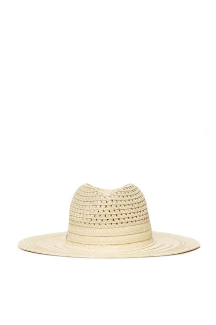 Шляпа-федора с металлическим лого|Основной цвет:Бежевый|Артикул:055094-00000 | Фото 1
