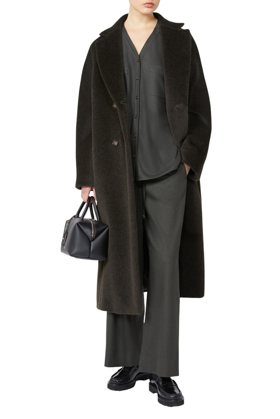 Рубашка NINE с накладным карманом|Основной цвет:Зеленый Женский Max Mara Рубашка NINE с накладным карманом (цвет ), артикул 2529116023 | Фото 3