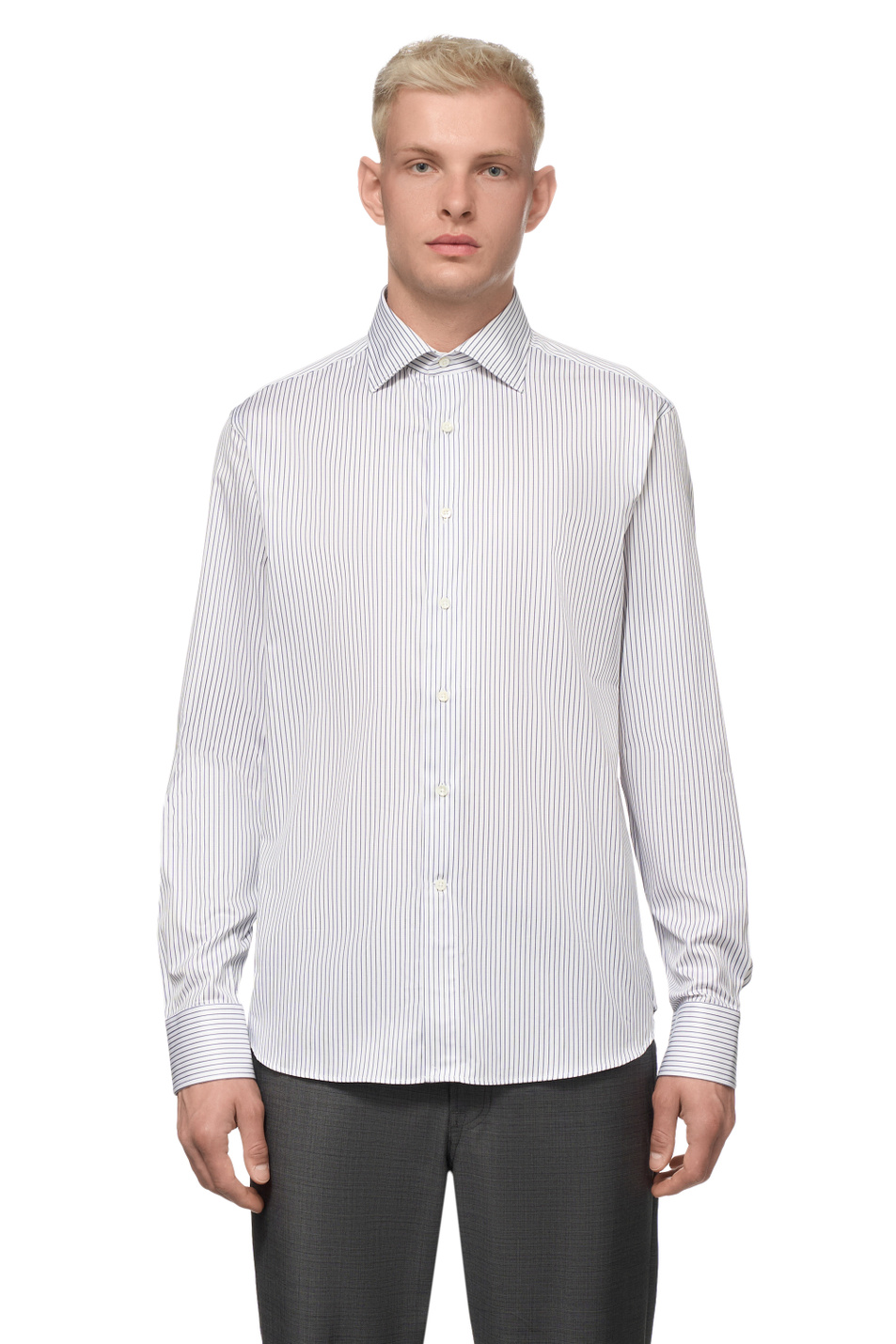 Мужской Canali Рубашка из хлопка (цвет ), артикул NCL7018GR03450 | Фото 4