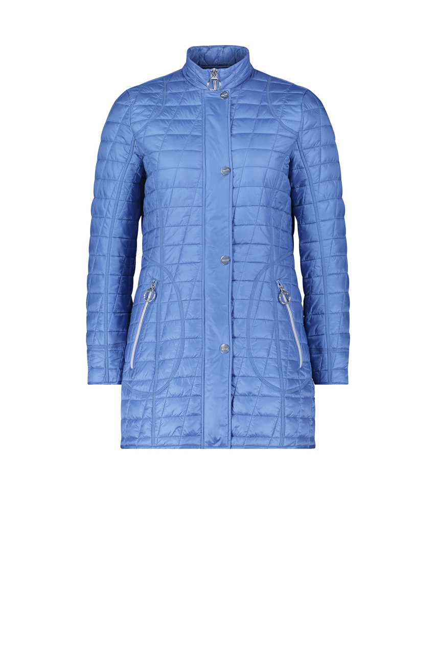 Куртка стеганая с воротником-стойкой|Основной цвет:Синий|Артикул:7629/1537 | Фото 1