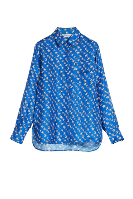 Блузка LONDON из шелка с принтом|Основной цвет:Синий|Артикул:2311110931 | Фото 1