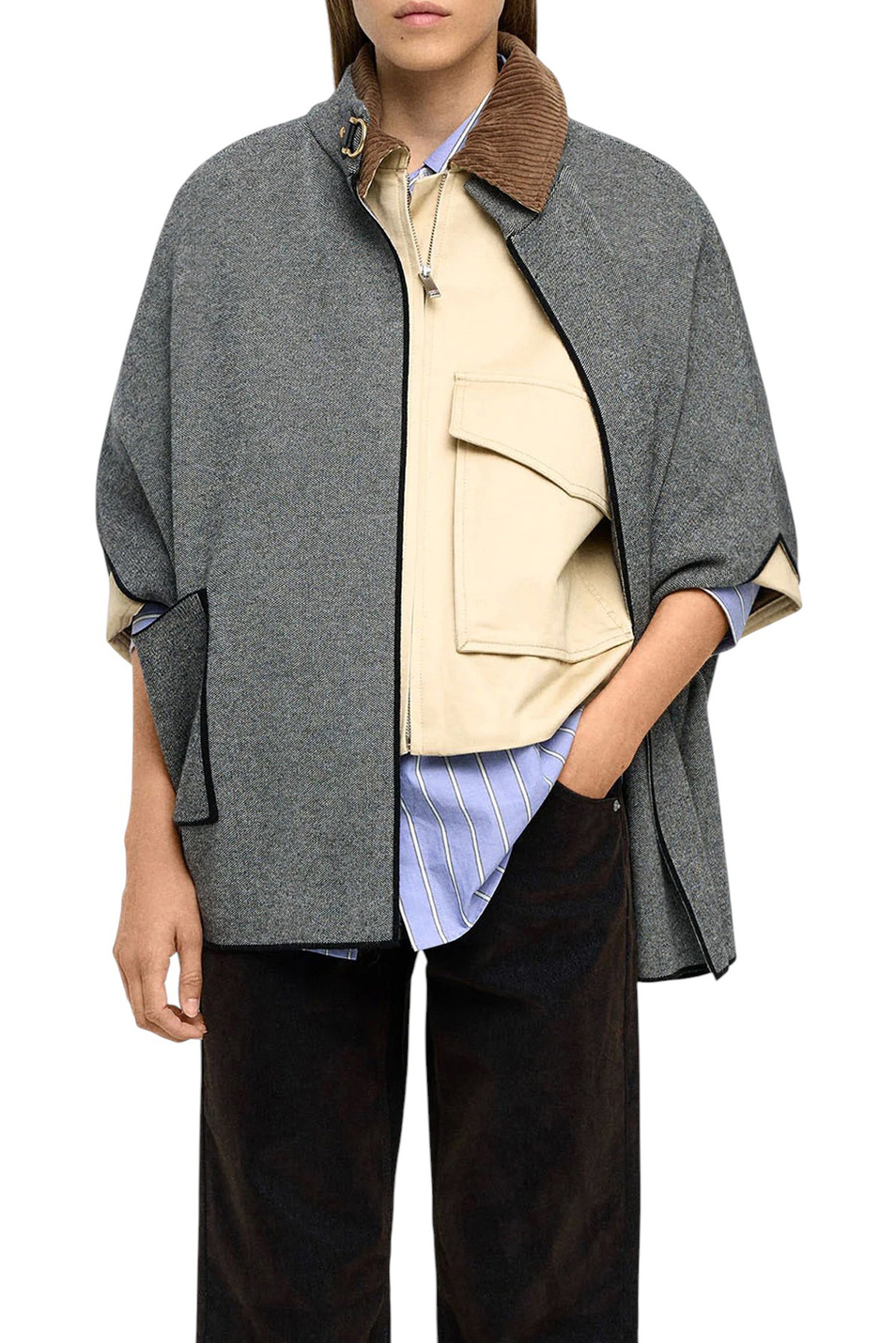 Женский Parfois Пончо однотонное (цвет ), артикул 237702 | Фото 3