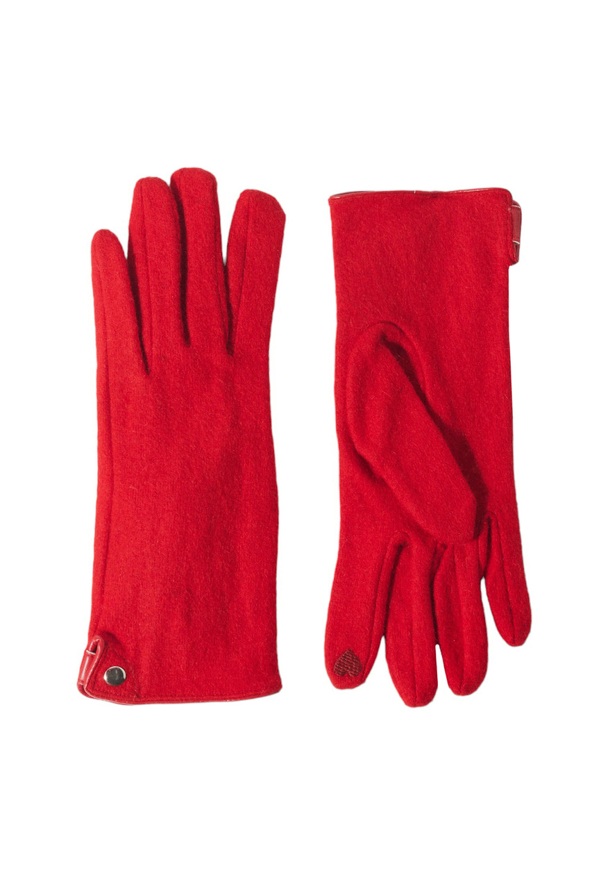 Перчатки из смесовой шерсти|Основной цвет:Красный|Артикул:214955 | Фото 1