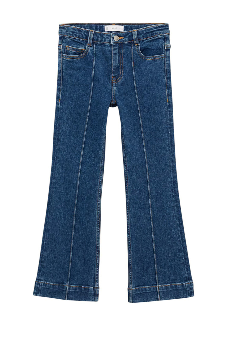 Девочкам Mango Kids Джинсы PINTUCK из смесового хлопка (цвет ), артикул 77087921 | Фото 1