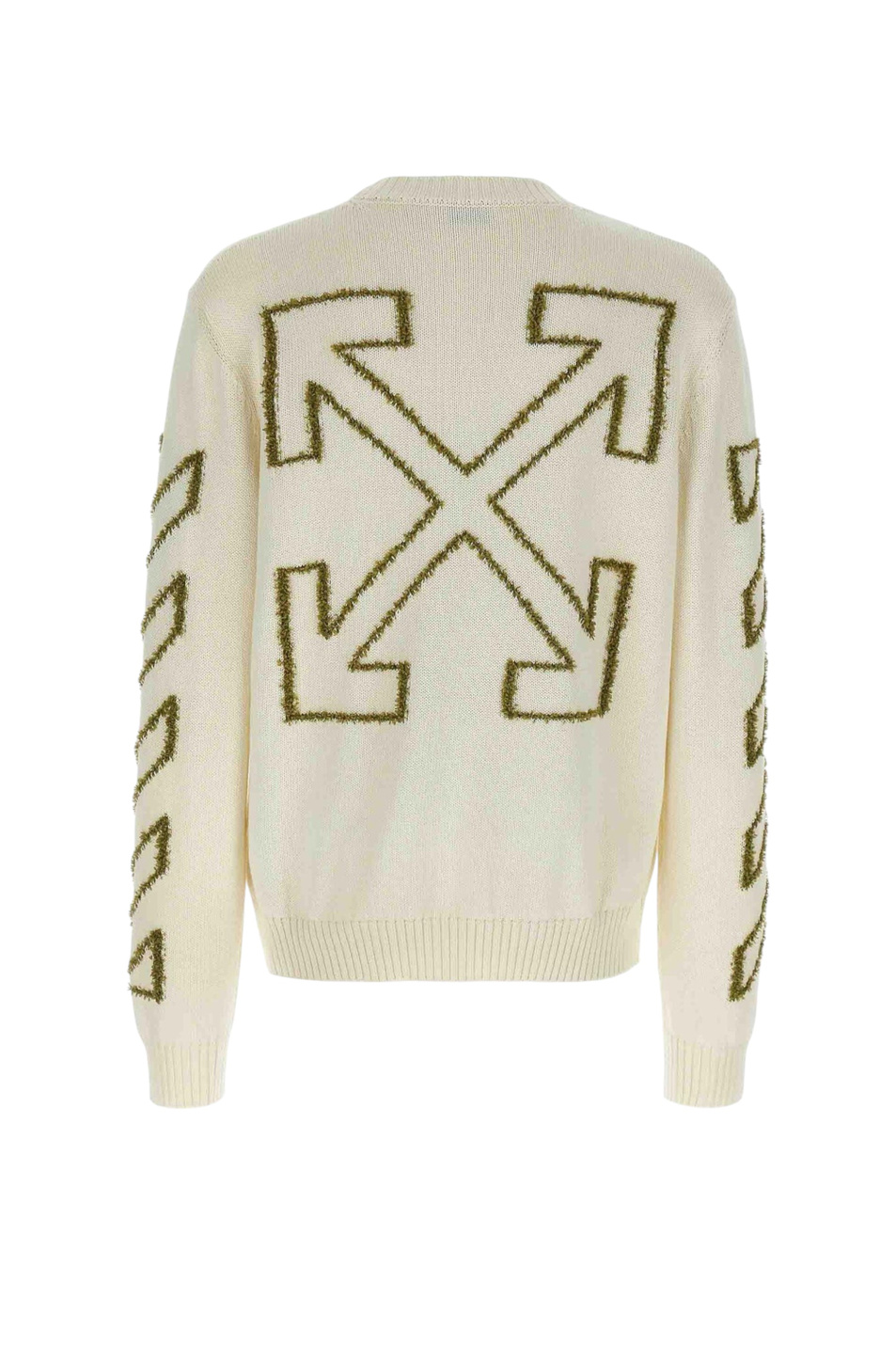 Джемпер Diagonal Arrow из хлопка|Основной цвет:Кремовый Мужской Off-White Джемпер Diagonal Arrow из хлопка (цвет ), артикул OMHE087S26KNI0011010 | Фото 2