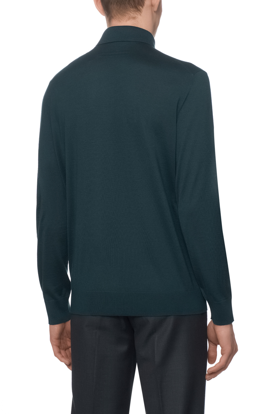 Джемпер-поло из кашемира и шелка|Основной цвет:Зеленый Мужской Zegna Джемпер-поло из кашемира и шелка (цвет ), артикул UGJ00A2-132-V98 | Фото 5