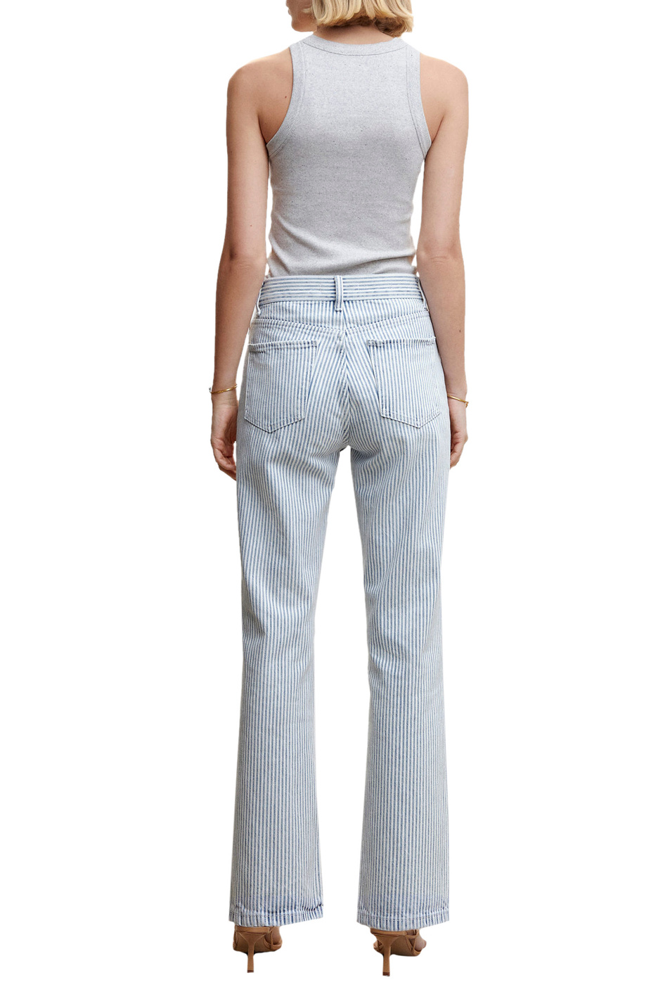 Женский Mango Джинсы MATI прямого кроя в полоску (цвет ), артикул 47087136 | Фото 4