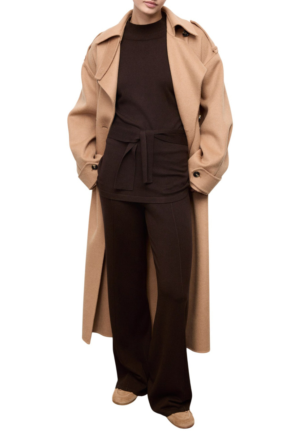 Джемпер VIEIRI с поясом|Основной цвет:Коричневый Женский Mango Джемпер VIEIRI с поясом (цвет ), артикул 17007830 | Фото 2