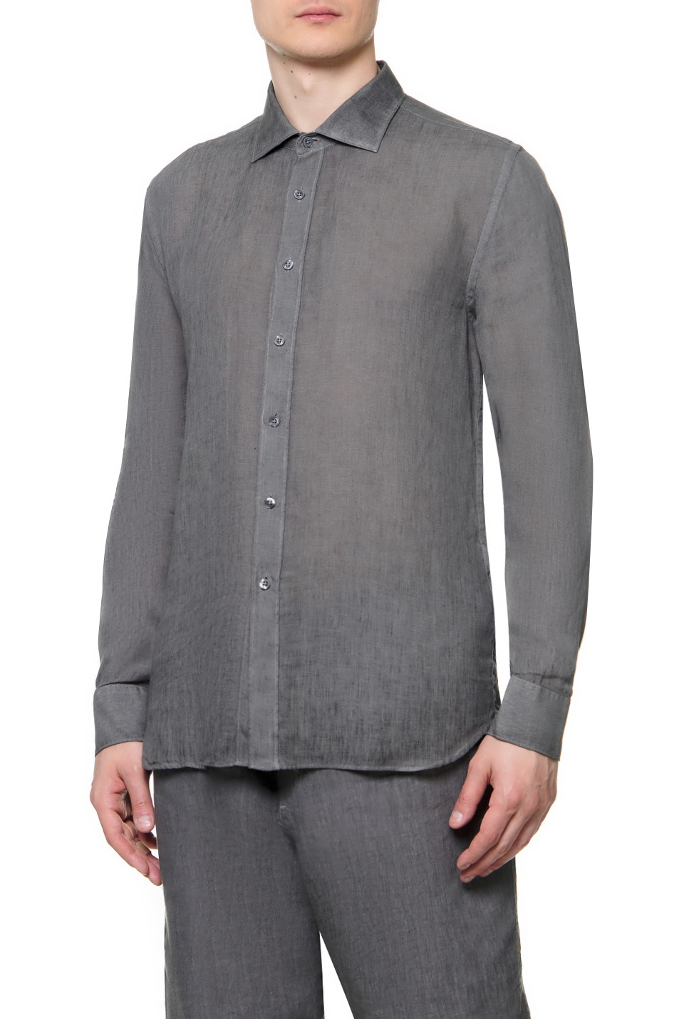 Мужской 120% Lino Рубашка из чистого льна (цвет ), артикул V0M13110000115S00 | Фото 1