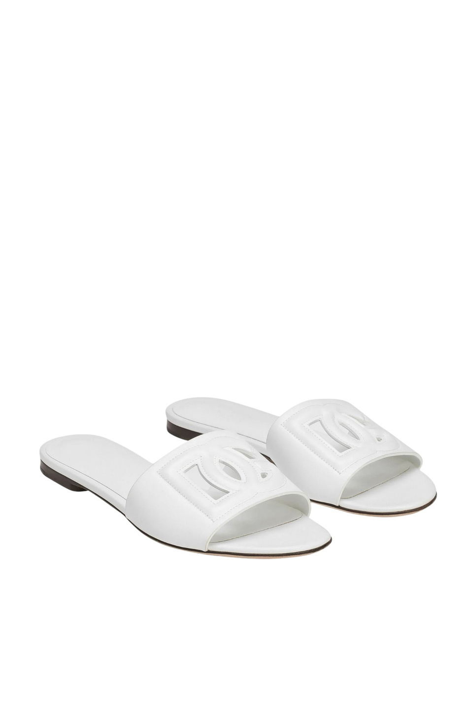 Шлепанцы Bianca из натуральной кожи|Основной цвет:Белый Женский Dolce & Gabbana Шлепанцы Bianca из натуральной кожи (цвет ), артикул CQ0436-AY329 | Фото 2