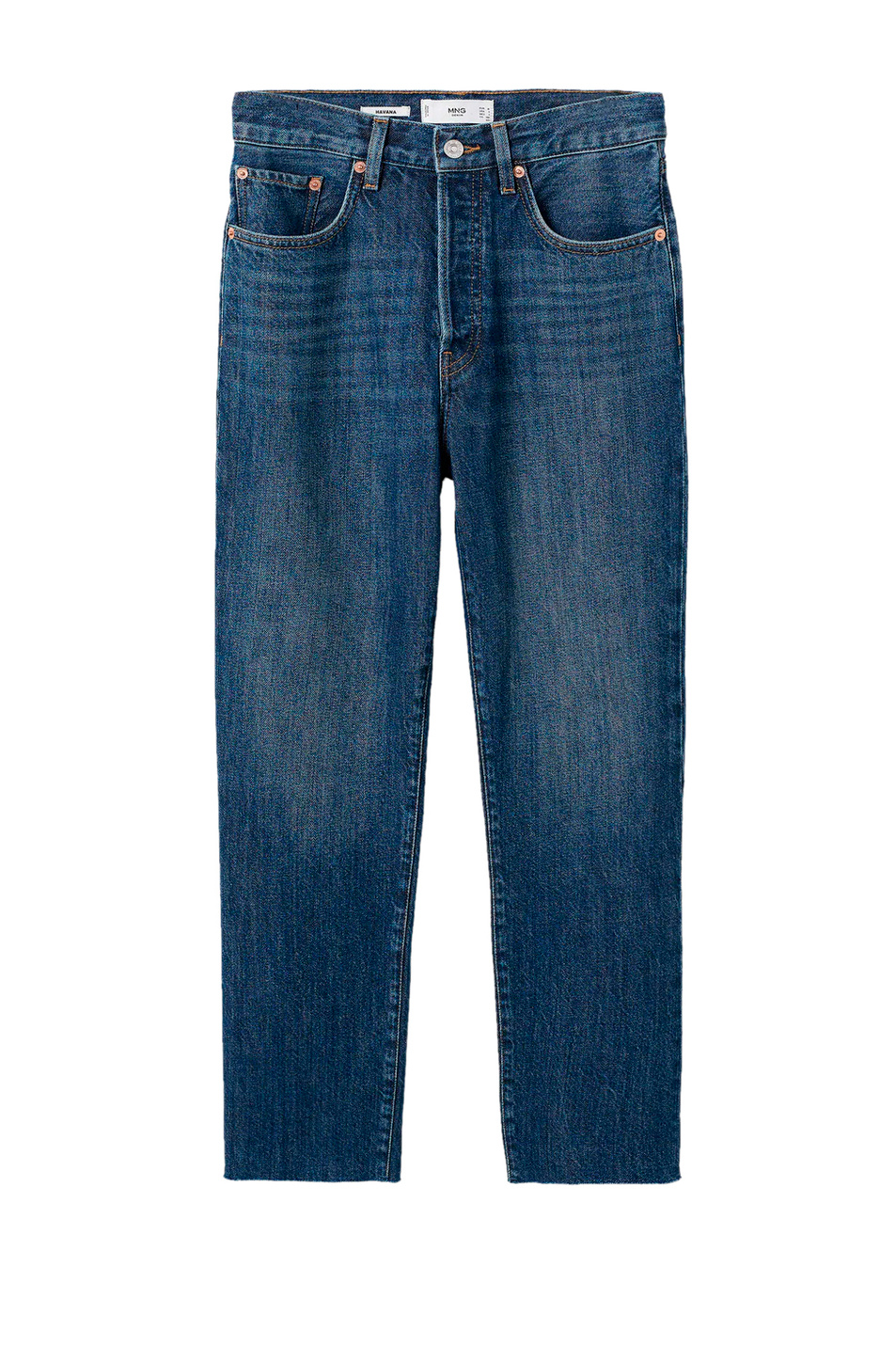 Mango Укороченные прямые джинсы HAVANA с завышенной талией (цвет ), артикул 27100761 | Фото 1