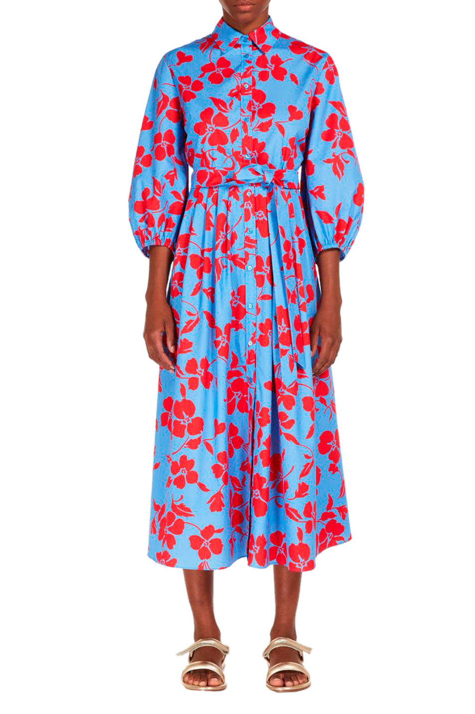 Женский Weekend Max Mara Платье ARLETTE из натурального хлопка с принтом (цвет ), артикул 2352210831 | Фото 3