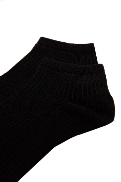 Короткие носки в рубчик|Основной цвет:Черный|Артикул:0654507 | Фото 2