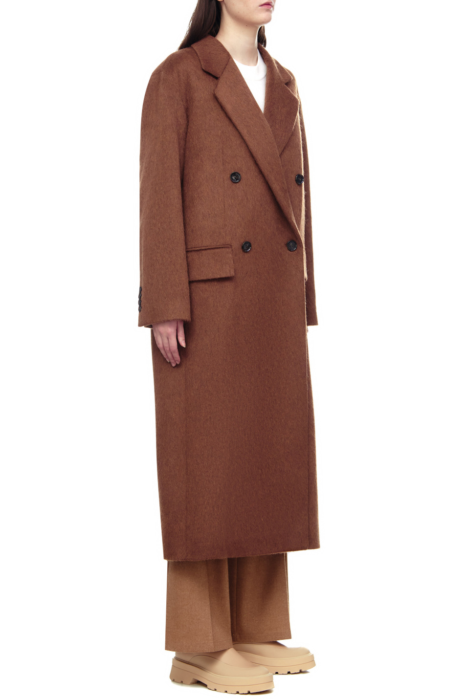 Женский BOSS Двубортное пальто из смесовой шерсти (цвет ), артикул 50476834 | Фото 5