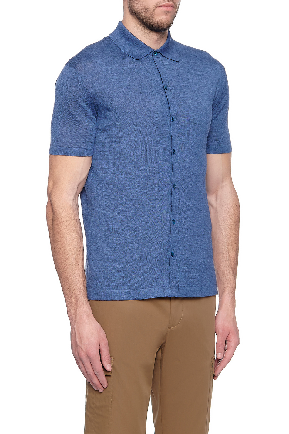 Мужской Cruciani Рубашка поло из натурального шелка с добавлением льна (цвет ), артикул CU25.306 | Фото 3
