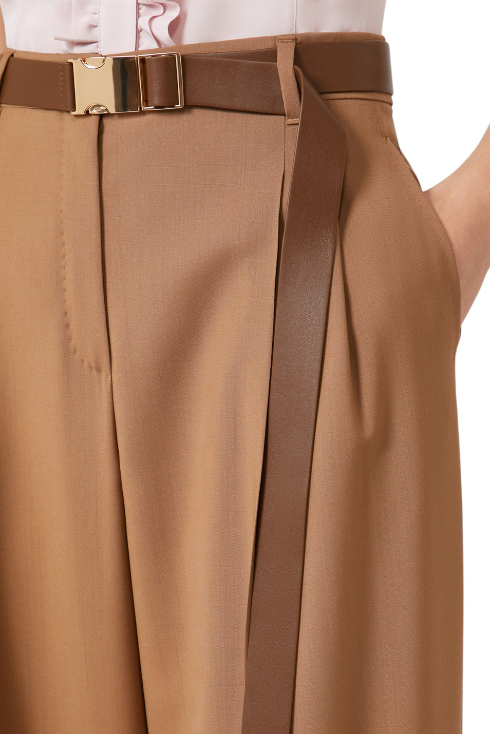 Женский Max Mara Брюки BERGAMO из шерсти с ремнем (цвет ), артикул 2526136061 | Фото 5