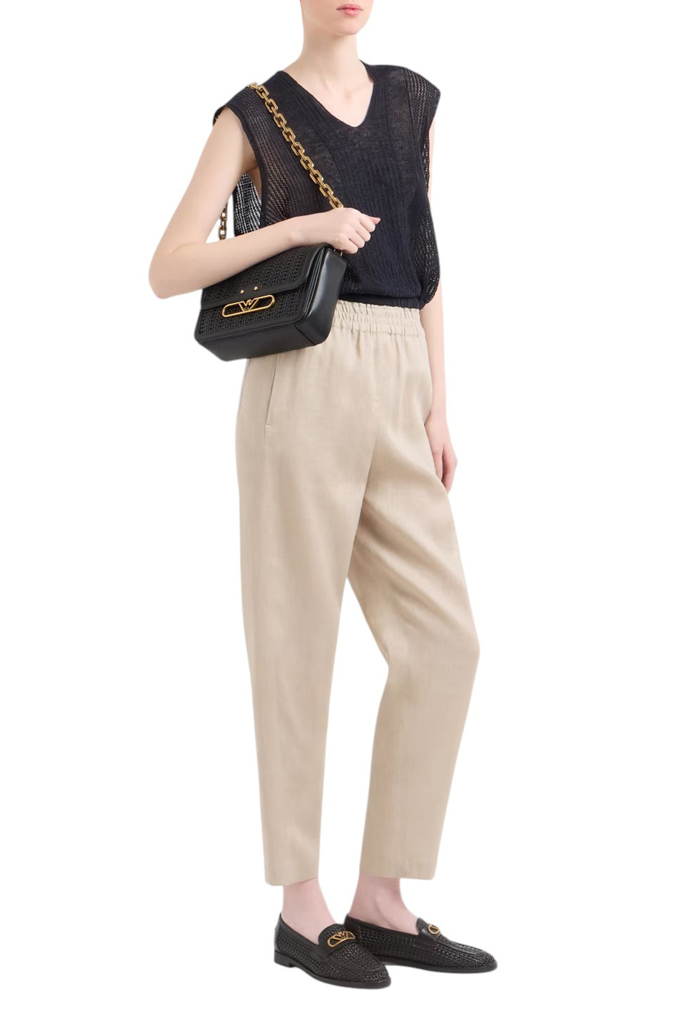 Женский Emporio Armani Брюки из льна (цвет ), артикул EW001575-TE14012 | Фото 2