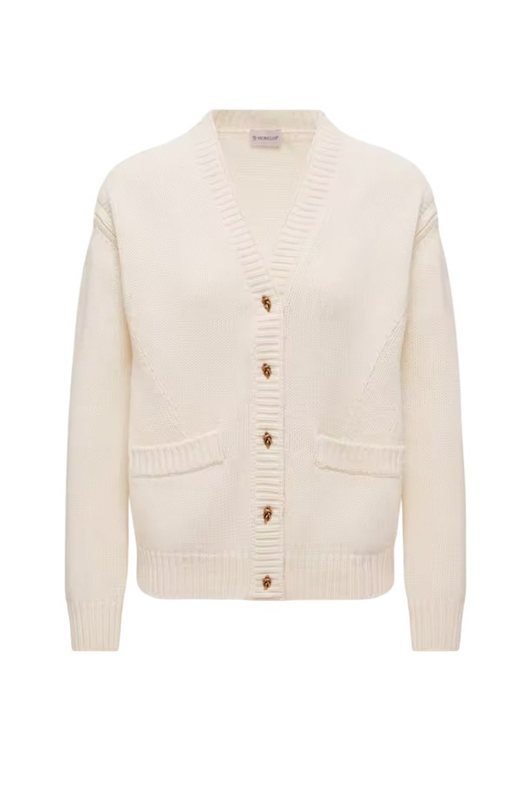 Кардиган из шерсти и кашемира|Основной цвет:Кремовый Женский Moncler Кардиган из шерсти и кашемира (цвет ), артикул K20939B00055-M4281 | Фото 1