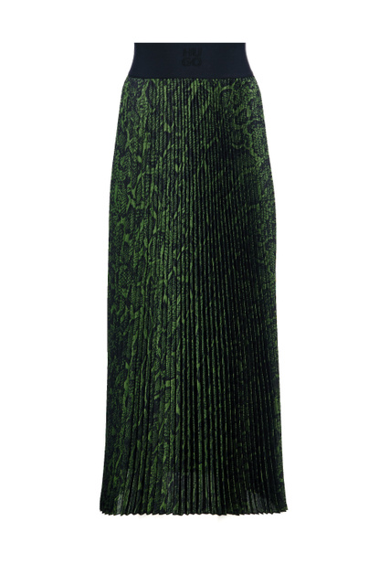 Плиссированная юбка с эластичным поясом|Основной цвет:Зеленый|Артикул:50478255 | Фото 1