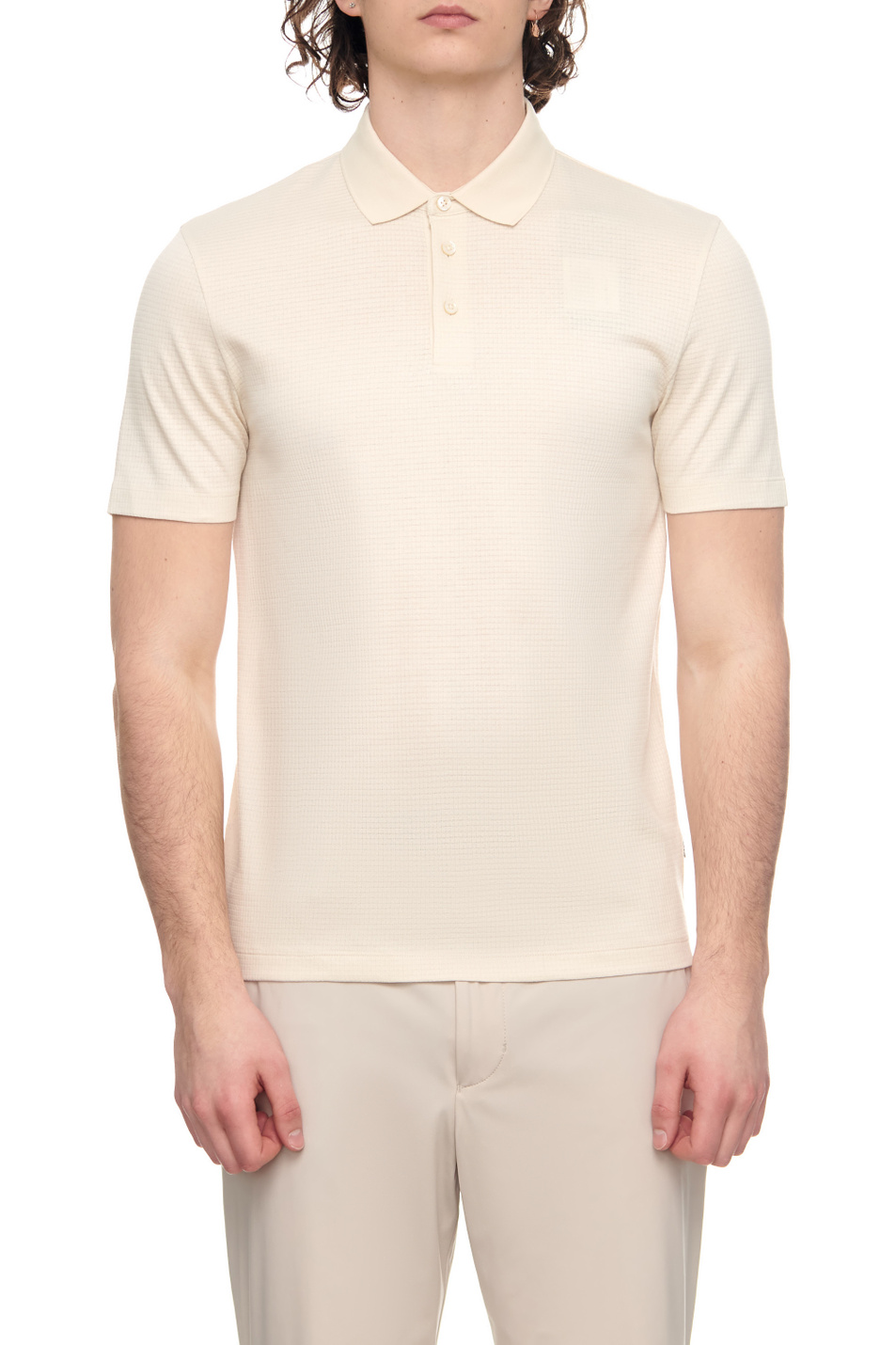 Мужской BOSS Рубашка поло из фактурного хлопка (цвет ), артикул 50486157 | Фото 1