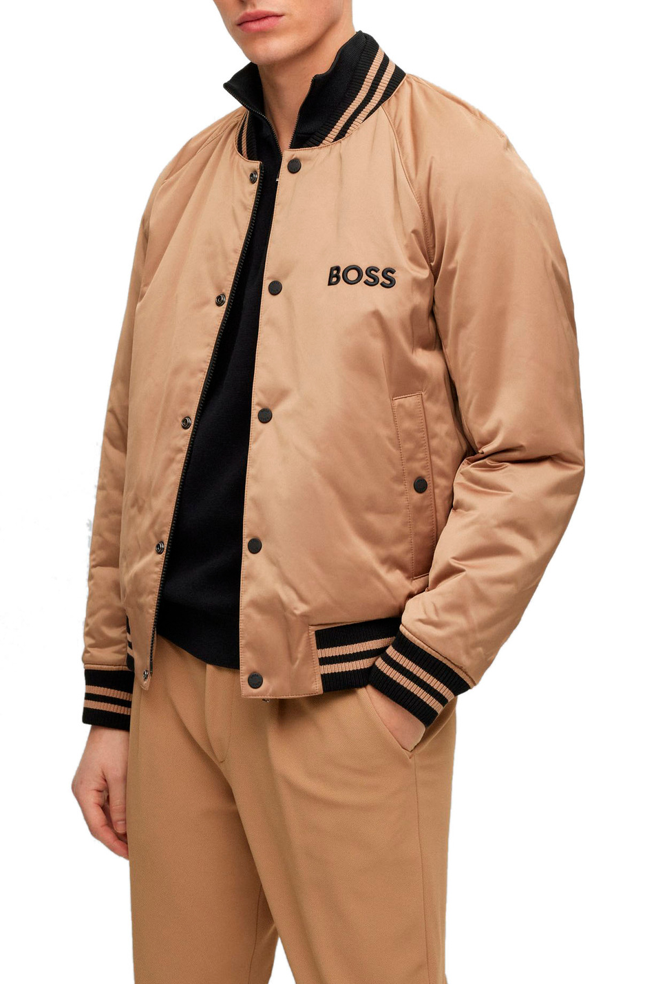 Бомбер с логотипом|Основной цвет:Бежевый Мужской BOSS Бомбер с логотипом (цвет ), артикул 50483945 | Фото 2