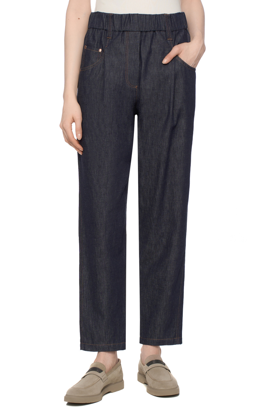 Женский Brunello Cucinelli Брюки из хлопка (цвет ), артикул MA782P5567 | Фото 4
