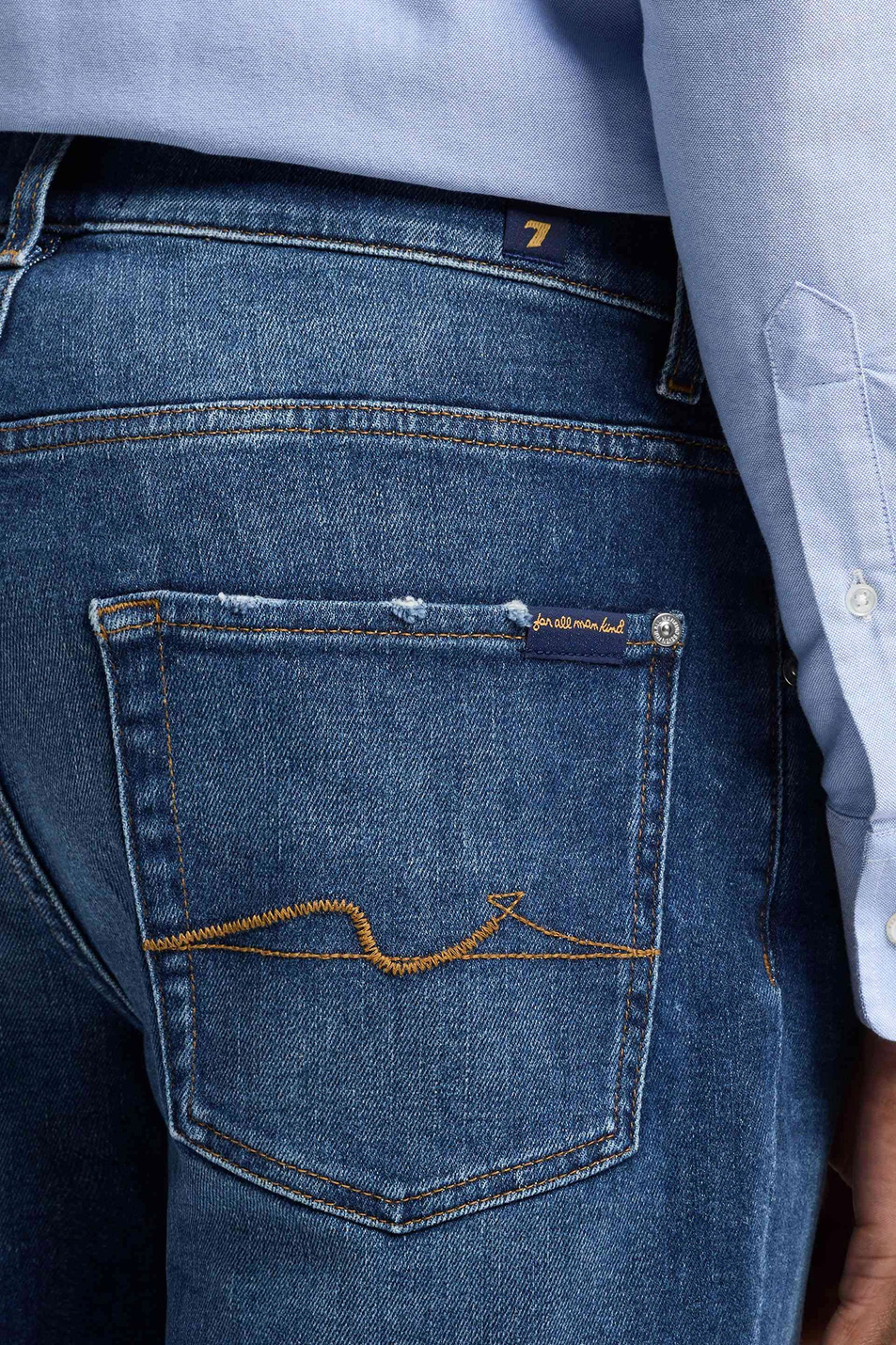 Мужской 7 for all Mankind Шорты джинсовые из эластичного хлопка (цвет ), артикул 7T106A50 | Фото 5