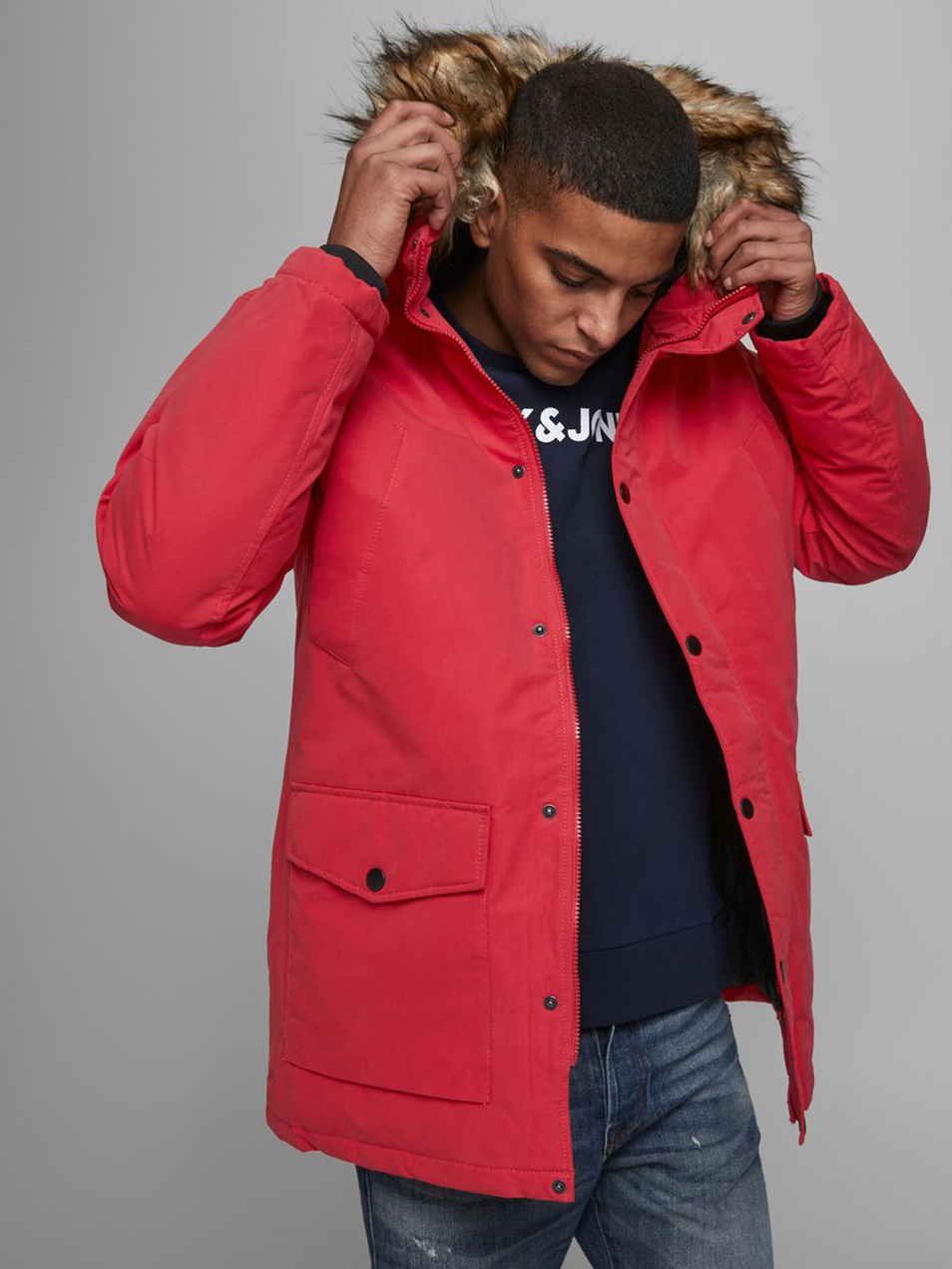 Мужской Jack & Jones Куртка с капюшоном с искусственным мехом (цвет ), артикул 12174383 | Фото 5