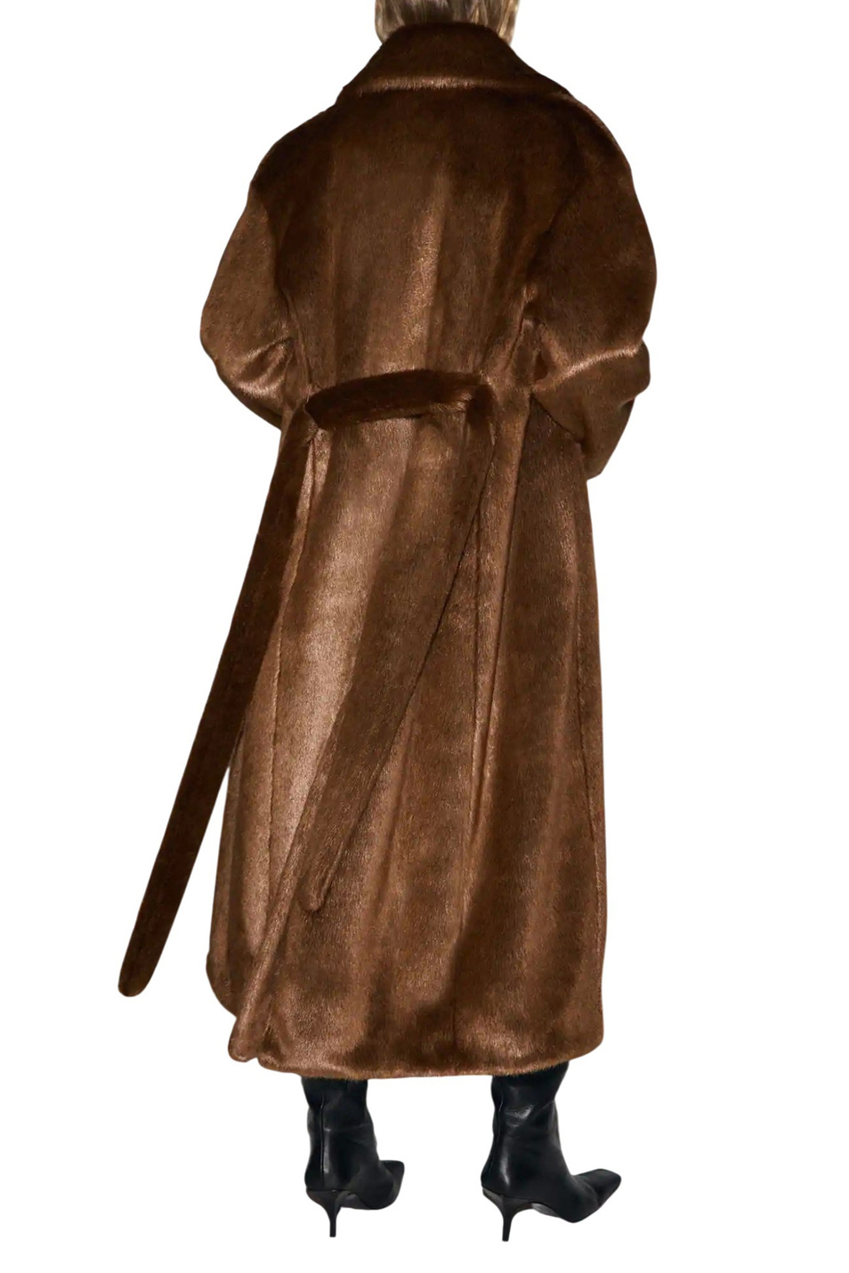 Шуба PISA с поясом|Основной цвет:Коричневый Женский Mango Шуба PISA с поясом (цвет ), артикул 17048271 | Фото 4