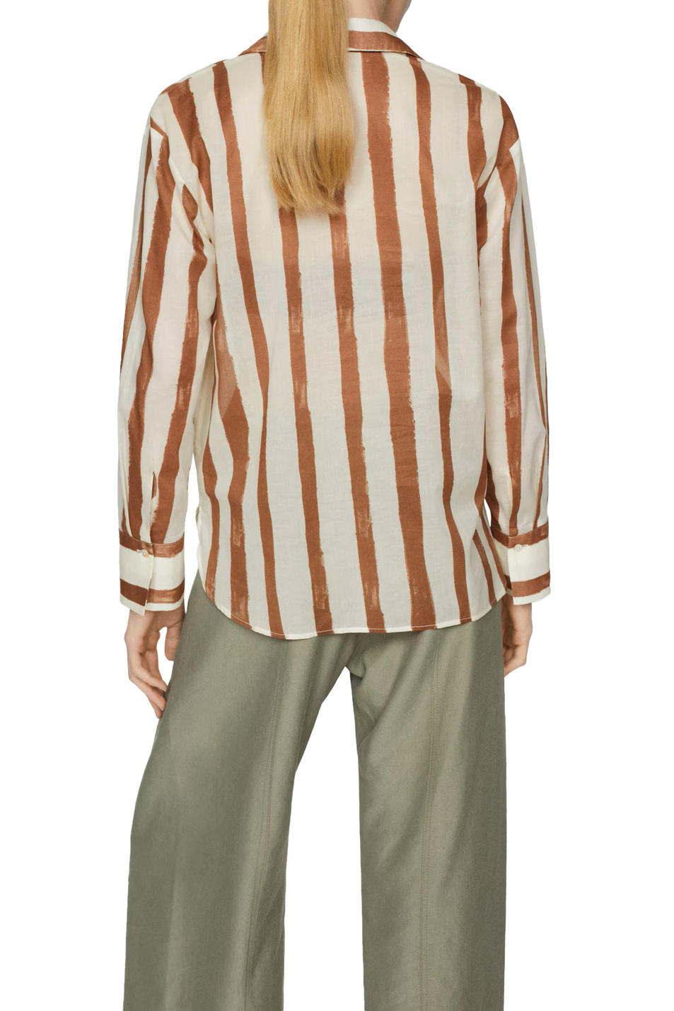 Женский Mango Рубашка LINEAS из натурального хлопка в полоску (цвет ), артикул 67017124 | Фото 4