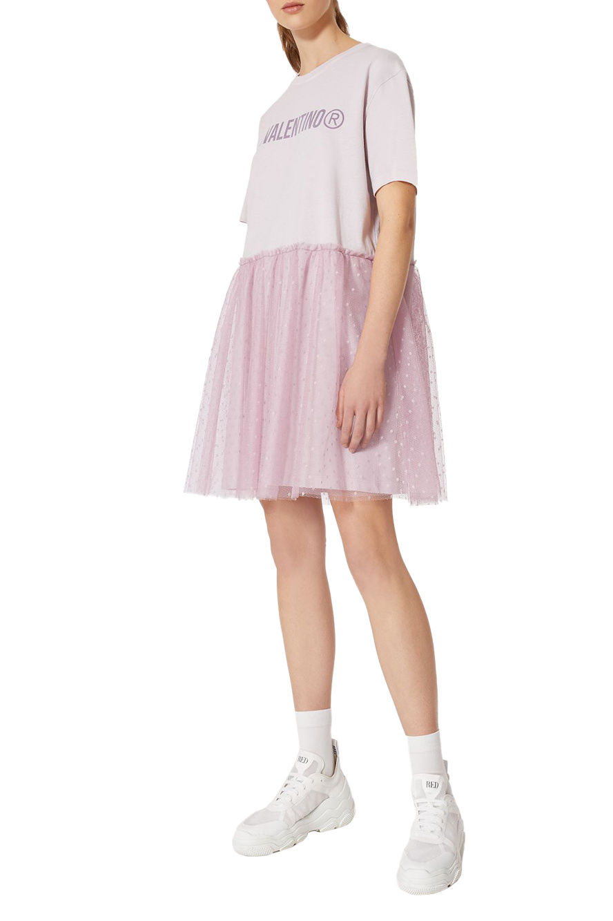 Женский Red Valentino Платье-футболка из хлопкового джерси с принтом (цвет ), артикул XR3MJ08V6CY | Фото 3