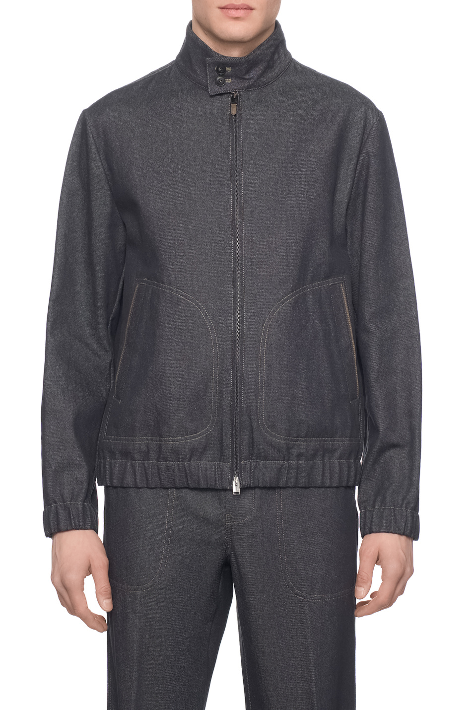 Бомбер из хлопка|Основной цвет:Синий Мужской Canali Бомбер из хлопка (цвет ), артикул O41081SG03440 | Фото 4