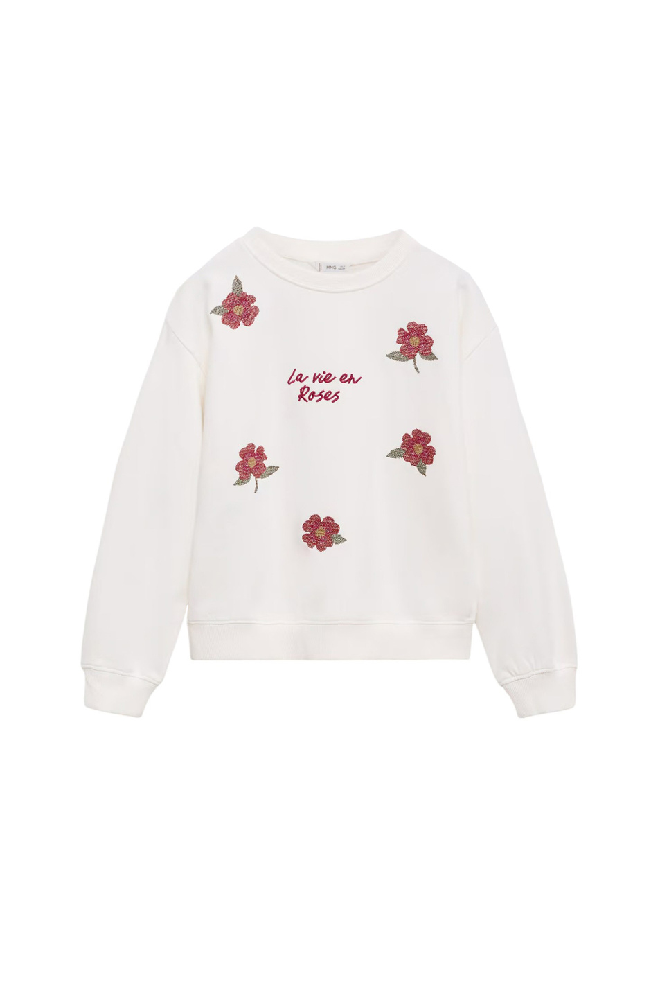Девочкам Mango Kids Свитшот ROSES из хлопка (цвет ), артикул 77037703 | Фото 1