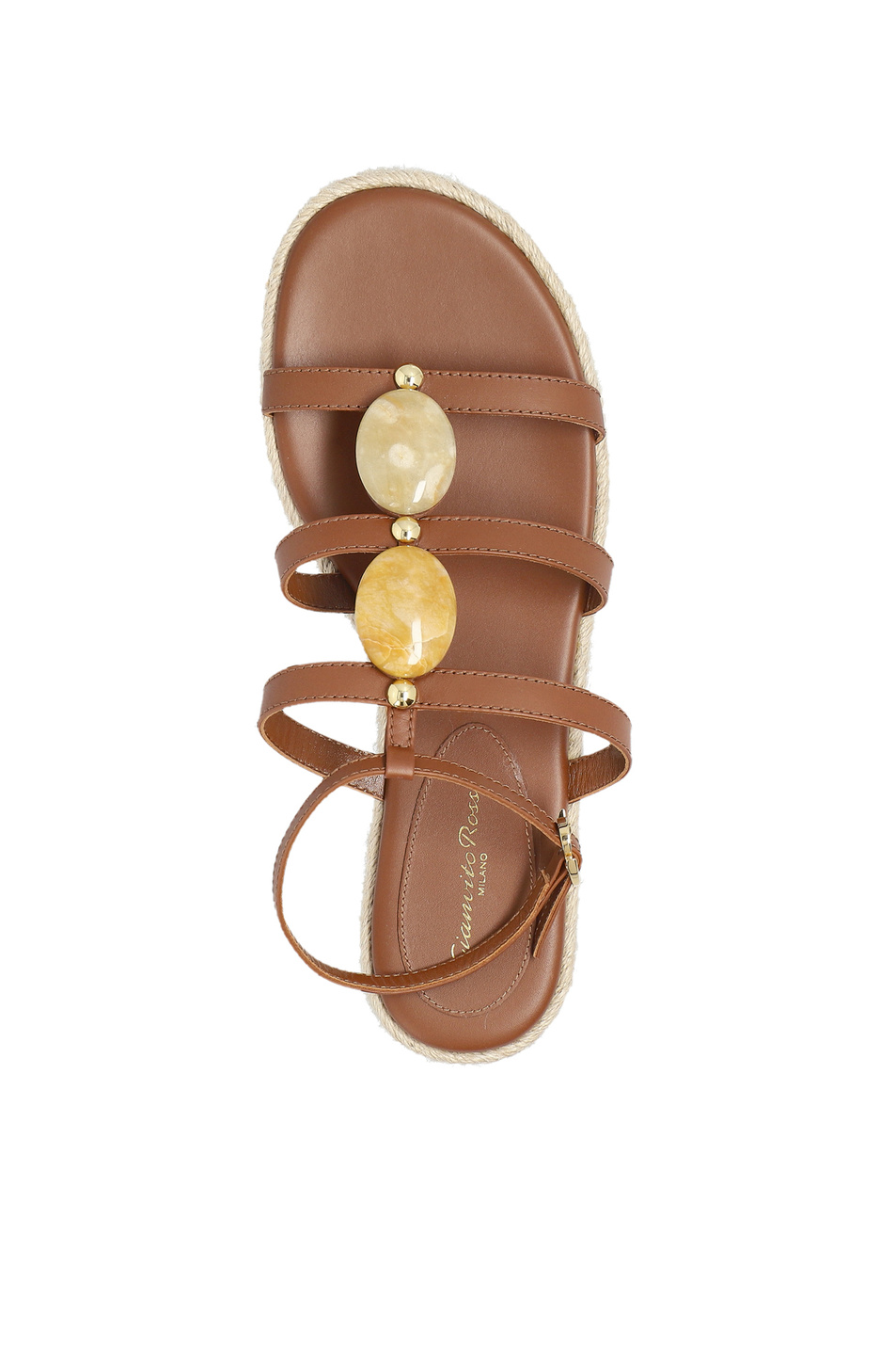 Женский Gianvito Rossi Сандалии из натуральной кожи (цвет ), артикул G32655.05GOM.CXJCUNT | Фото 4