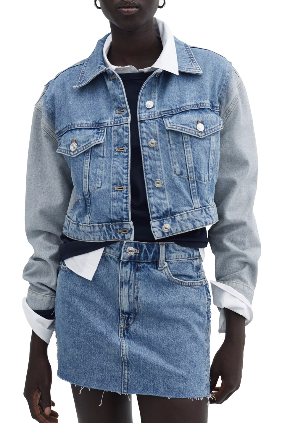 Женский Mango Куртка OLIVIA джинсовая из натурального хлопка (цвет ), артикул 67066320 | Фото 3