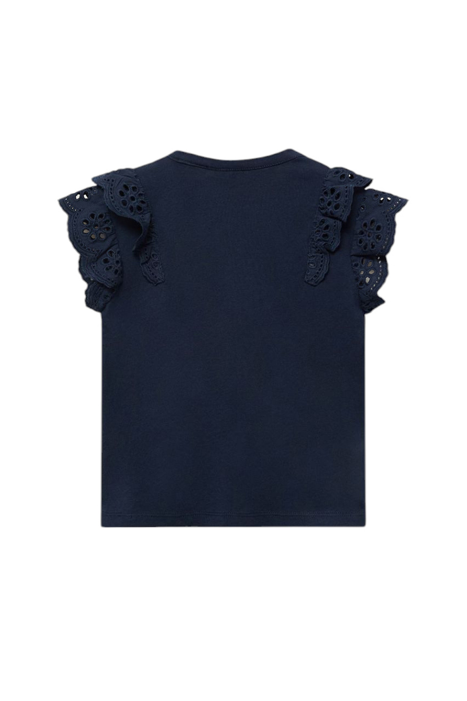 Девочкам Mango Kids Футболка DOBLE из хлопка с оборками (цвет ), артикул 87055958 | Фото 2