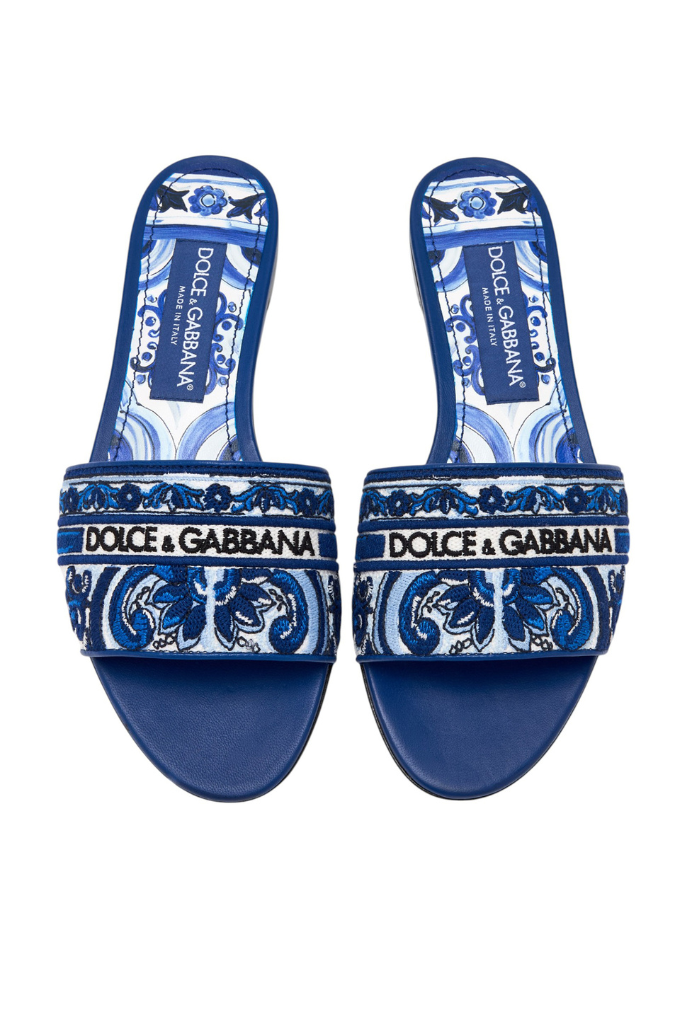 Женский Dolce & Gabbana Шлепанцы с вышивкой майолика (цвет ), артикул CQ0571-AV804 | Фото 3