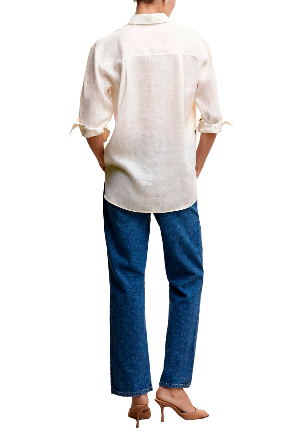 Женский Mango Рубашка ORDAGO из чистого льна (цвет ), артикул 47037106 | Фото 4